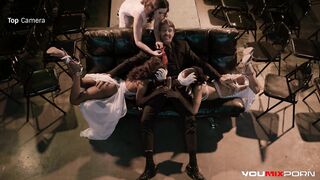 Interracial orgy w/ Kira Noir, Demi Sutra, Casey Calvert, and Steve Holmes