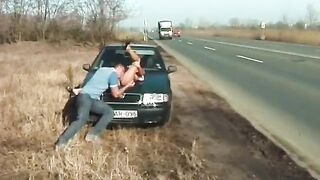 street anal fuck next to car
