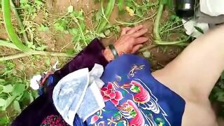 chinese granny in nature
