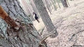 Horny Babe Caught In The Forest And Doggystyle Fucked