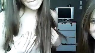 Hot lesbian girls kissing and licking