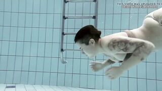 Chubby cutie underwater naked