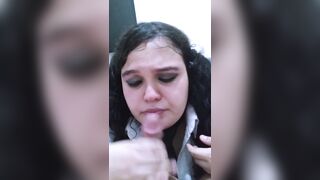 American schoolgirl sucking my dick. I cum in her face