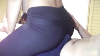 Ass rubbing in leggings till he cums in his underwear