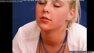 Blonde babe Cora getting a hard dick from her bf in vintage movie