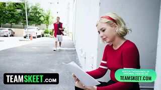 Beautiful Blonde Teenage Witch Puts A Spell On Her BF And Receives Hot Creampie In Her Pussy
