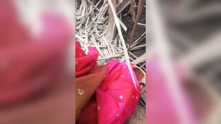 Outdoor fuck in sugarcane field to pink Saree lover