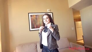 I put a uniform on a girl who just turned 18 yo