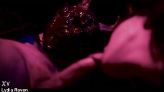 Naughty girl swallows the Demon seed!
