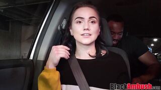 Naughty Gisele ambushed by interracial pounding and creampie