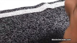 Luscious big tit ebony teen on white cock