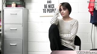 Cute brunette teacher is a shoplifter in secret Today they caught her
