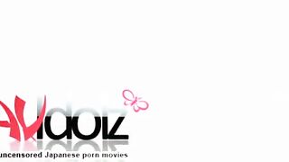 Flat chested Japanese chick Rie Mihara gives head in POV