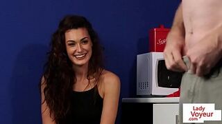 British office voyeur encourages sub to tug