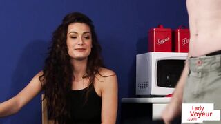British office voyeur encourages sub to tug