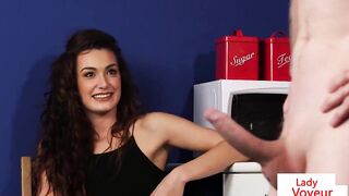British office voyeur encourages sub to tug