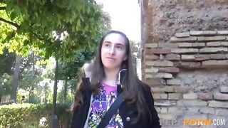18yo VIRGIN opens her pussy up with a BIG COCK. She only had licked cocks before!