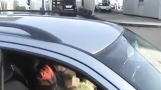 Romanian Gypsy Street Hooker Fuck in Public Truck Parking