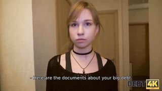 Debt4k. Sexy student Alice Klay doesnt have a job but can return loan with her body