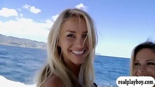 Badass babes swam in shark cage and snowboarding while naked