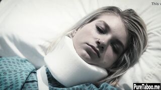 Helpless blonde used by a dirty doctor with huge thing