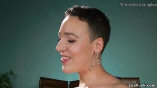 Masseuse with strap on anal fucks guy