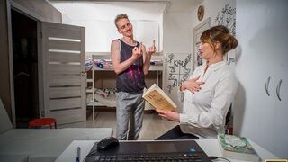TUTOR4K. Pussy wants to be fondled so tutor spreads legs