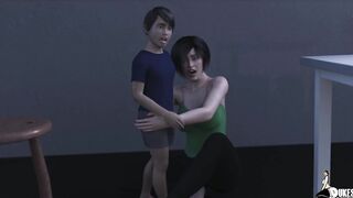 Big tit personal trainer face fucked by her wimpy client. (preview)