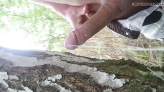 Uncut with strong erection and a huge cumshot
