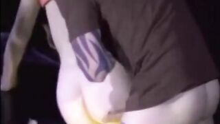 Two hookers fucked hard outdoor
