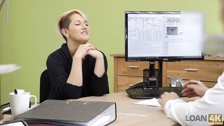 LOAN4K. Seductive lady has sex with loan agent to start her