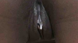 Ebony doggy cum inside pussy