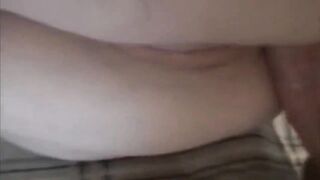 Skinny chick gets anal creampie