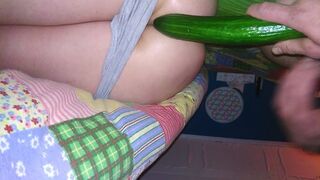 My friend very tired fuck with cucumber