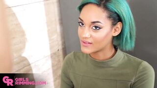 GIRLSRIMMING - Incredible rimming with stunning ebony Capri Lmonde