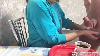 Stepmom drinks coffee with stepson's sperm massive cumshot taboo fetish .