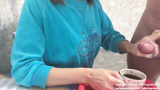 Stepmom drinks coffee with stepson's sperm massive cumshot taboo fetish .