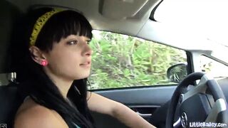 Little Bailey – Dildo Masturbation at her Car