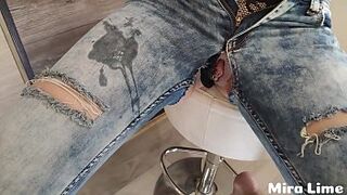 Ripped her jeans and to fuck