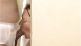Fat daddy getting sucked o