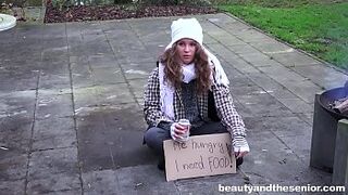 Homeless teen fucks in the park for little cash