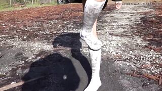 Mud white socks