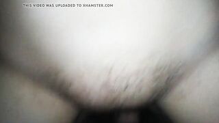 Hairy pussy with moans has sex