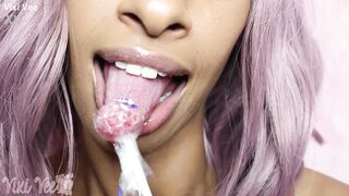 Longue Long Tongue Lips Mouth Fetish Lollipop Sucking