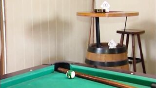 3-person fuck while playing billiards