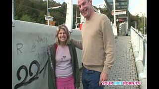 Chubby Blonde Teen gets fucked by a stranger in public