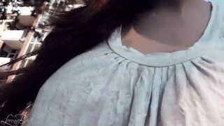 Braless Bouncing Boobs in Shirt While Walking and Running 4