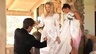 Horny sluts take turns sucking and fucking a cock on the living room couch