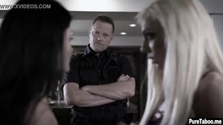 Problematic teens have a threesome sex with a corrupt cop