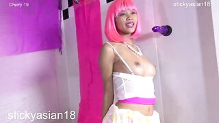 stickyasian18 Petite Dee blowjob & Cherry fucking